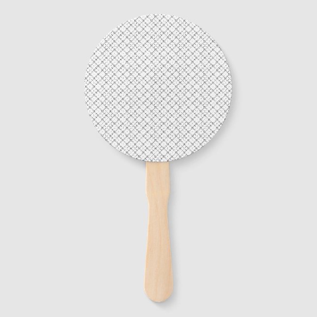 Monochrome Geometric Texture|Seamless Diamond Look Hand Fan (Front)