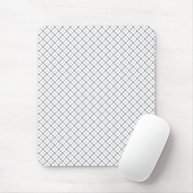 Monochrome Geometric Texture|Seamless Diamond Look Mouse Mat (With Mouse)