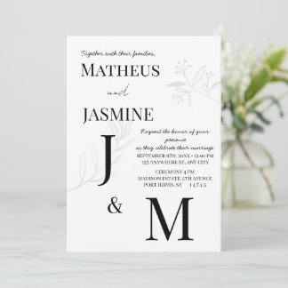 Monochrome German Und Script Wedding Invitation
