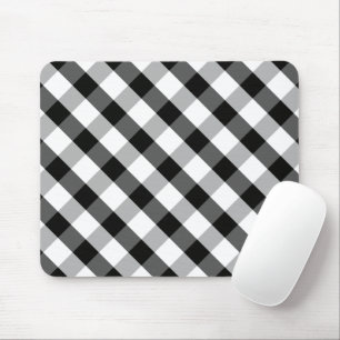 Monochrome Gingham Mouse Mat