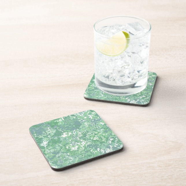 Monochrome Green Marble Coaster (Right Side)