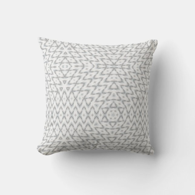 Monochrome grey and white geometric cushion (Front)