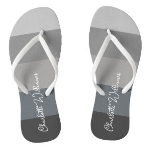MONOCHROME GREY COLOR STRIPE LINE PATTERN NAME  FLIP FLOPS