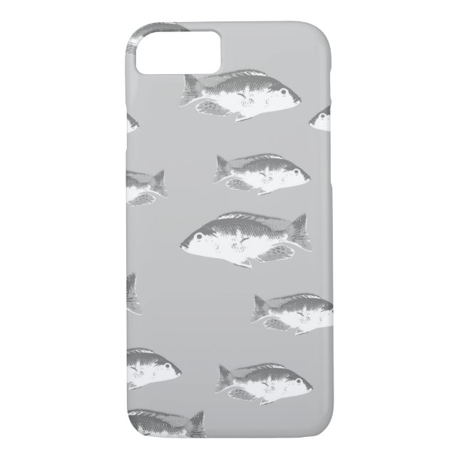 Monochrome grey fish Case-Mate iPhone case (Back)