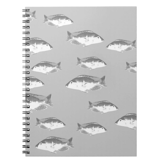 Monochrome grey fish notebook (Front)