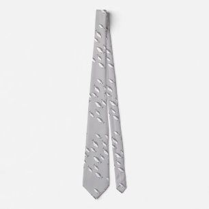 Monochrome grey fish tie