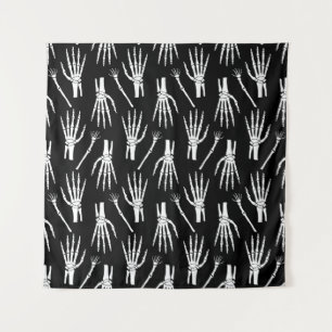 Monochrome Halloween seamless pattern with bones. Tapestry
