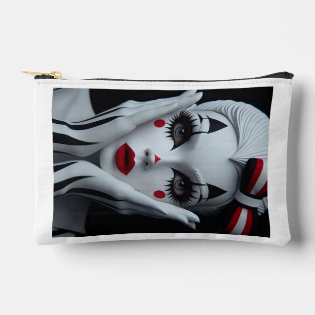 Monochrome Harlequin Makeup Bag – Bold & Elegant P (Front)