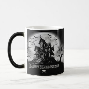 Monochrome Haunted House Mug 