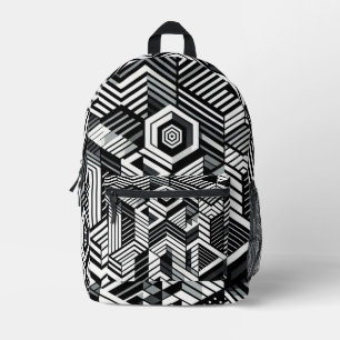 Monochrome Illusion Printed Backpack