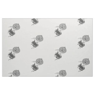 Monochrome Jack O' Lantern Pumpkin Air Balloon Fabric