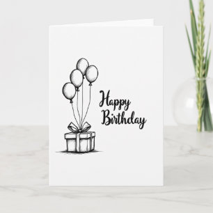 Monochrome Joyful Birthday Card