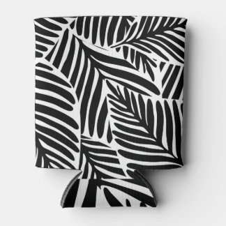Monochrome Jungle Geometric Seamless Pattern Can Cooler