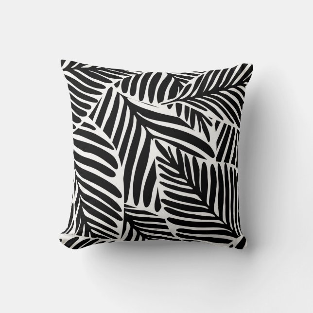 Monochrome Jungle Geometric Seamless Pattern Cushion (Front)