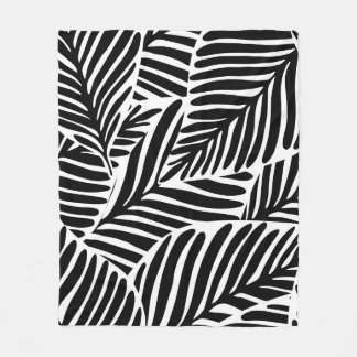 Monochrome Jungle Geometric Seamless Pattern Fleece Blanket