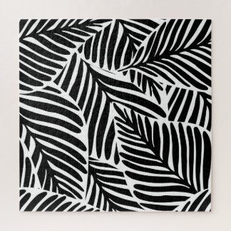 Monochrome Jungle Geometric Seamless Pattern Jigsaw Puzzle