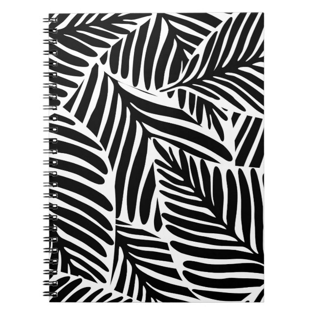 Monochrome Jungle Geometric Seamless Pattern Notebook (Front)