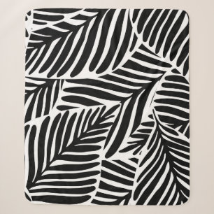 Monochrome Jungle Geometric Seamless Pattern Sherpa Blanket
