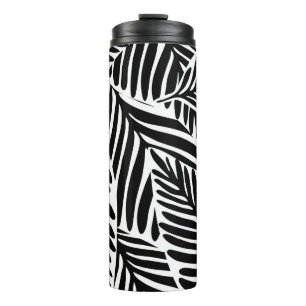 Monochrome Jungle Geometric Seamless Pattern Thermal Tumbler