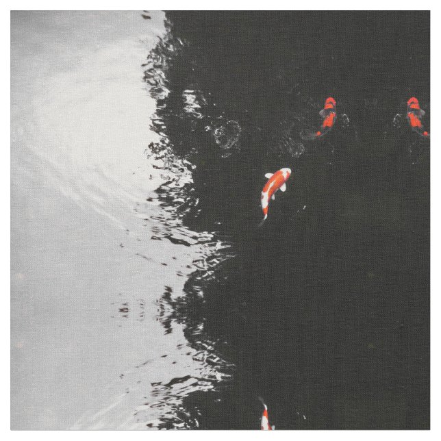 Monochrome Koi Fabric (Close Up)