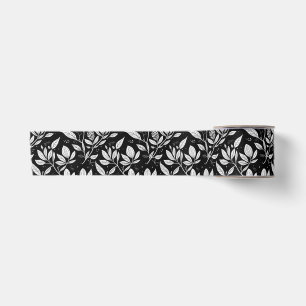 Monochrome Leaf Botanical Aesthetic Satin Ribbon