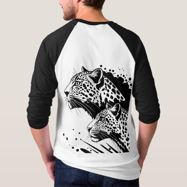 Monochrome Leopard T-shirt Design (Back)