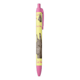 monochrome lifelike drawing of cute donkey black ink pen