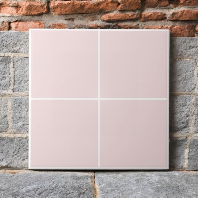 Monochrome Light Rose Pink Chequered Modern  Tile (Creator Uploaded)