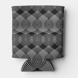 Monochrome Lines: Textured Abstract Design Can Cooler