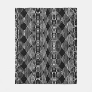 Monochrome Lines: Textured Abstract Design Fleece Blanket