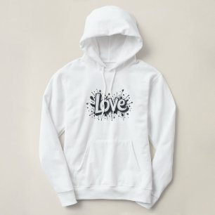 Monochrome Love Tag Hoodie
