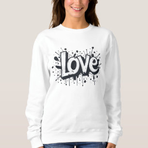 Monochrome Love Tag Sweatshirt