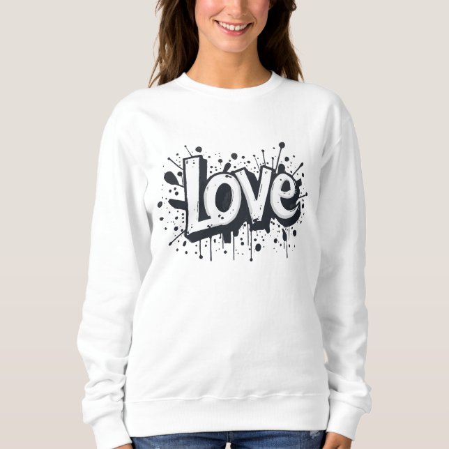 Monochrome Love Tag Sweatshirt (Front)