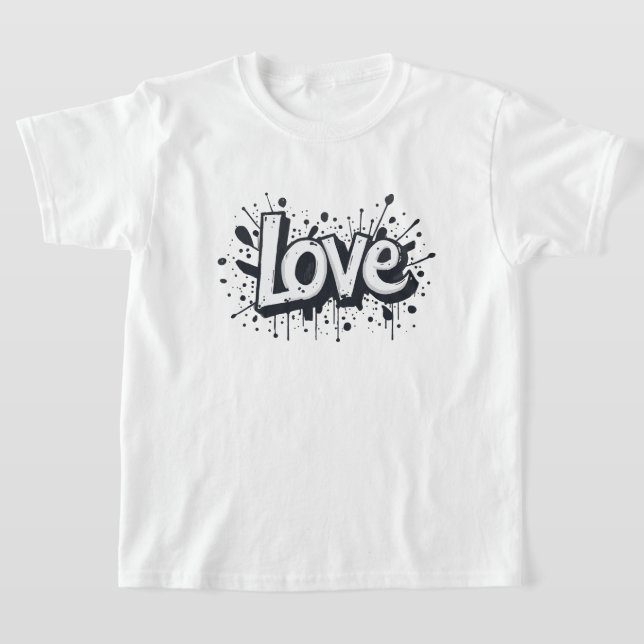 Monochrome Love Tag T-Shirt (Laydown)