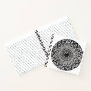 monochrome mandala art notebook/ journal