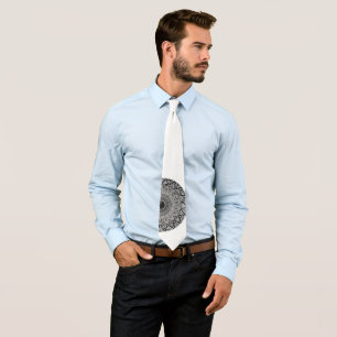 monochrome mandala art on a tie