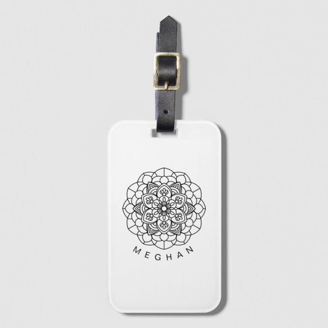 Monochrome Mandala ⎥Luggage Tag (Front Vertical)