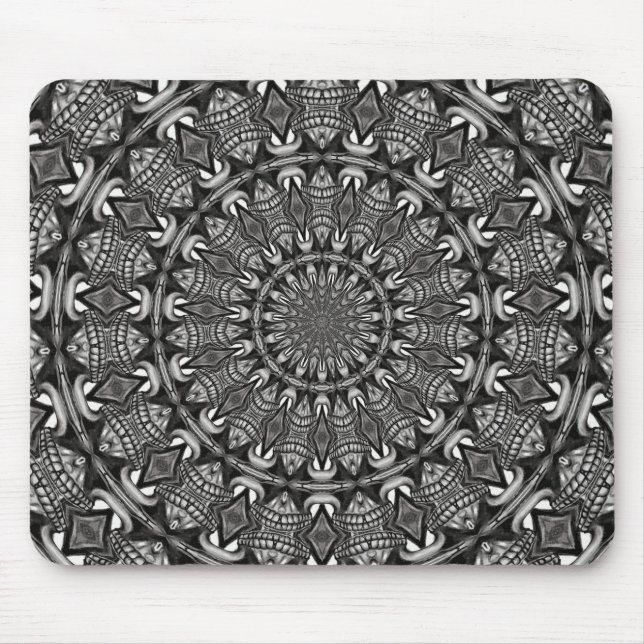 Monochrome Mandala Mouse Mat (Front)
