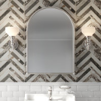 Monochrome Marble Herringbone Chevron 