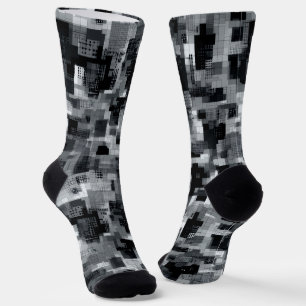 Monochrome Matrix Mosaic Socks