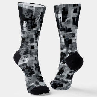 Monochrome Matrix Mosaic Socks