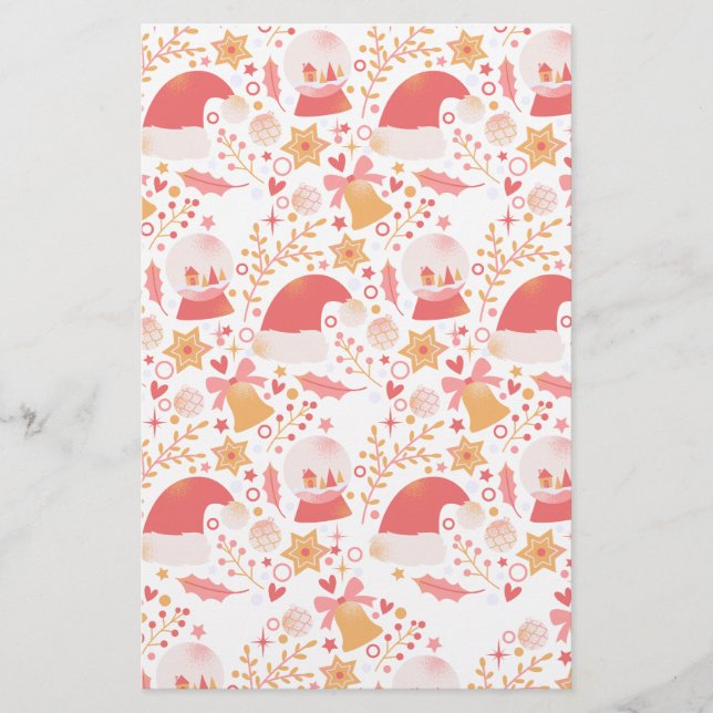 Monochrome Merry: Christmas Doodle Art Collection Stationery (Front)