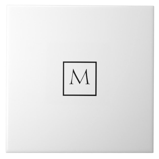 Monochrome Minimalist Rectangle Monogram Tile (Front)