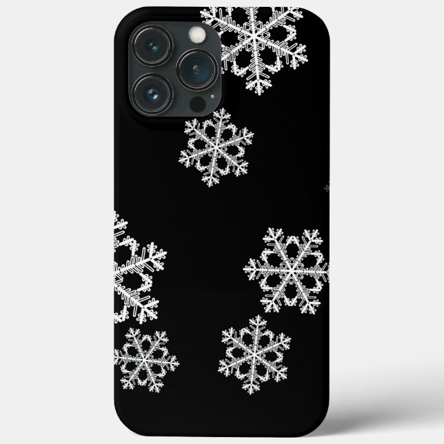 Monochrome Minimalist Snowflake Christmas Pattern Case-Mate iPhone Case (Back)