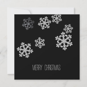 Monochrome Minimalist Snowflake Christmas Pattern Holiday Card
