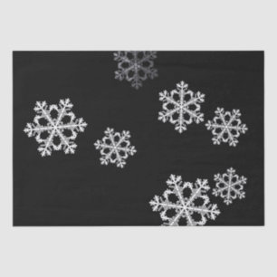 Monochrome Minimalist Snowflake Christmas Pattern Tissue Paper