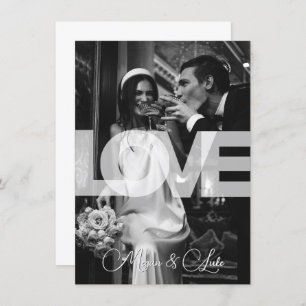 Monochrome Modern stylist typography photo wedding Invitation