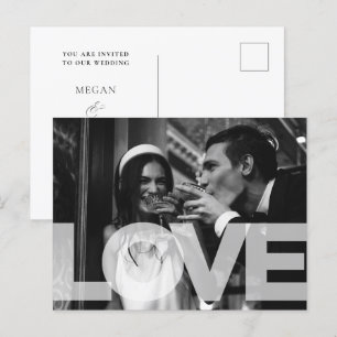 Monochrome Modern stylist typography photo wedding Postcard