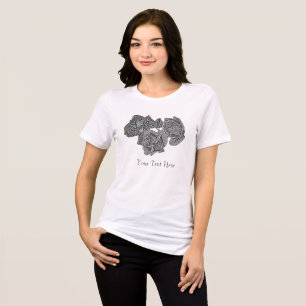 monochrome of rose bud flowers on peppermint green Tri-Blend shirt