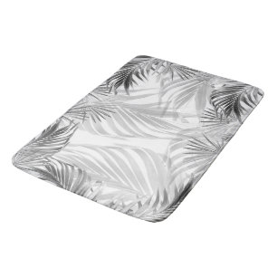 Monochrome Palm Bliss 1 #tropical #art Bath Mat